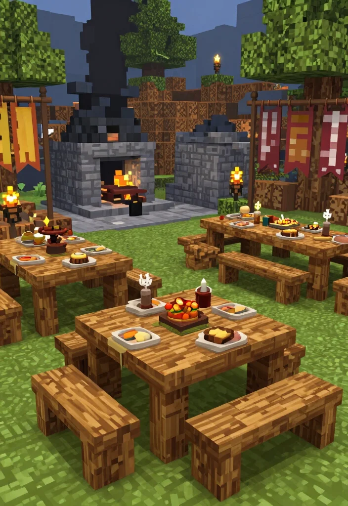 15 Creative Minecraft Smoker Ideas for Your Virtual Base 8. Medieval Feast Smoker 0