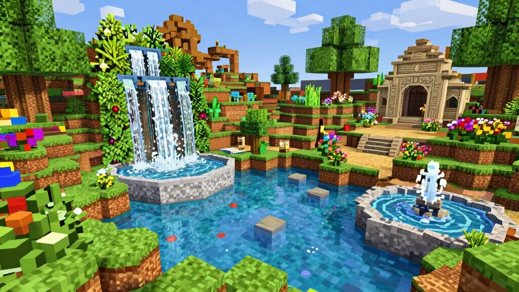 15 Creative Water Fountain Minecraft Ideas for Your City