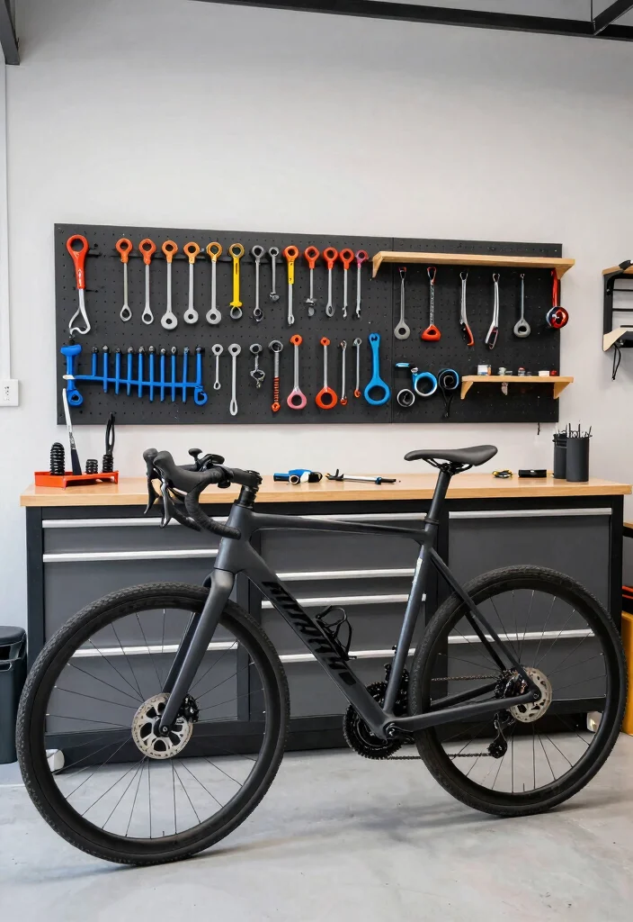 15 Expert Garage Bike Storage Tips for a Clean Layout 11. Create a Bike Maintenance Station 0