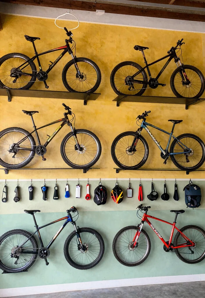 15 Expert Garage Bike Storage Tips for a Clean Layout 7. Wall Mounted Hangars 0