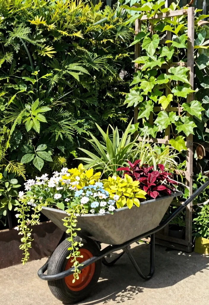 15 Genius Repurposed Wheelbarrow Ideas You Have to See 11. Vertical Garden 0