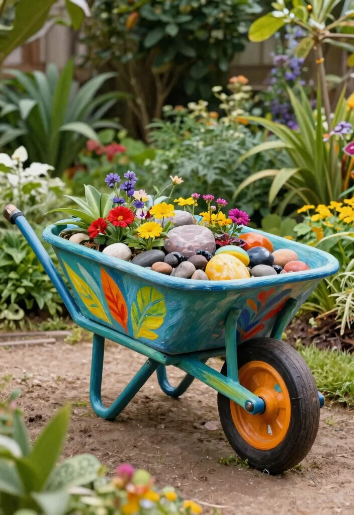 15 Genius Repurposed Wheelbarrow Ideas You Have to See 12. Garden Art Installation 0