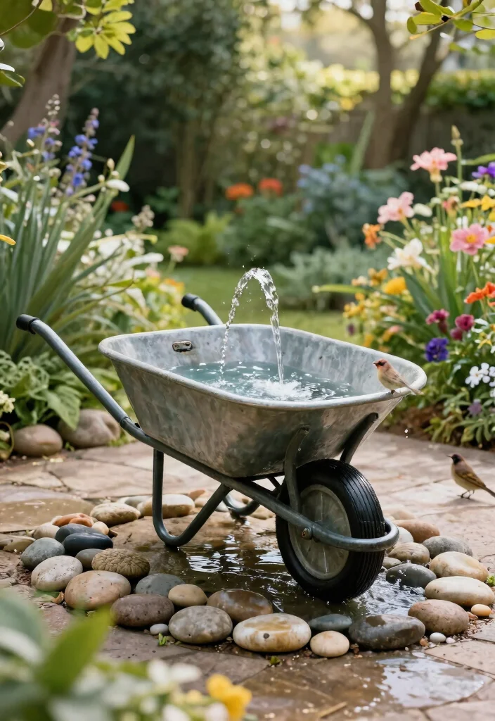 15 Genius Repurposed Wheelbarrow Ideas You Have to See 5. Water Feature 0