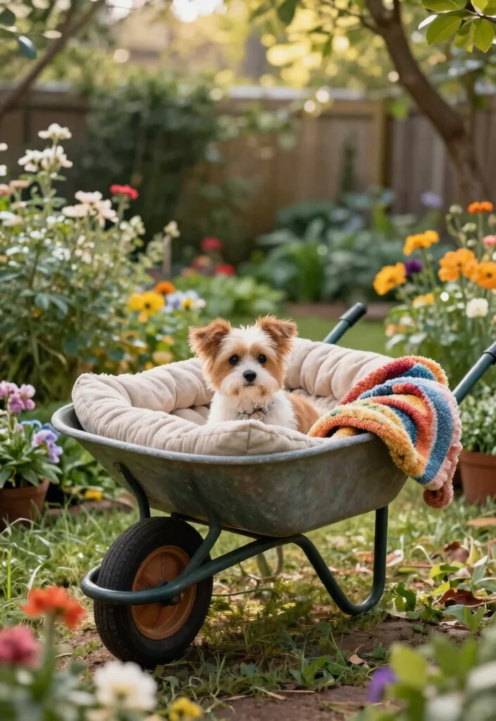 15 Genius Repurposed Wheelbarrow Ideas You Have to See 7. Cozy Pet Bed 0