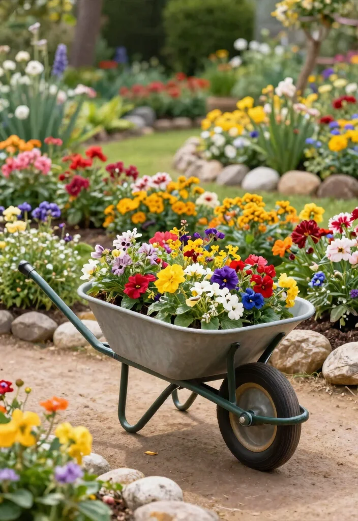 15 Genius Repurposed Wheelbarrow Ideas You Have to See 9. Flower Bed Border 0