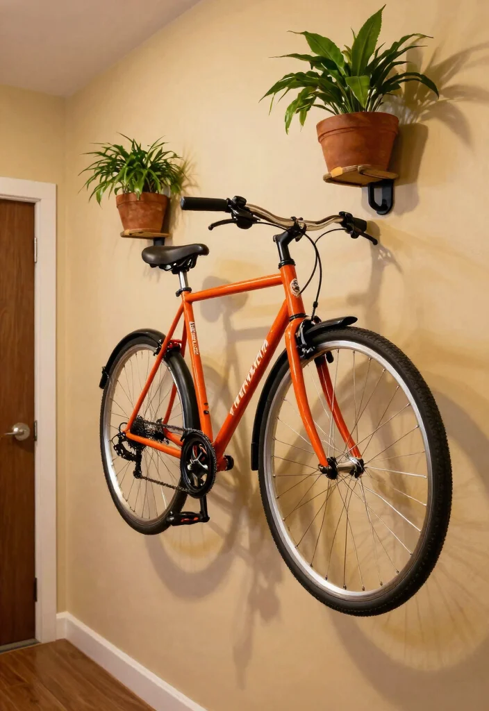 15 Genius Space Saving Bike Storage Tips for Urban Gardeners 4. Wall Mounted Bike Hooks Minimalist Approach 0