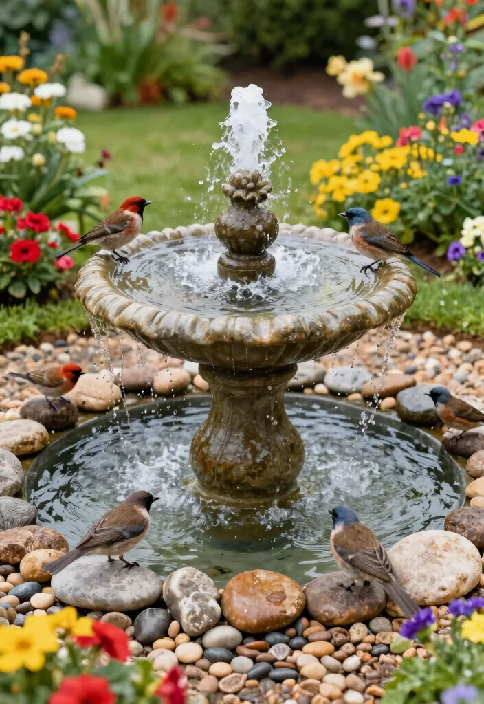 15 Small Water Features in the Garden DIY Fountain Ideas 5. Bird Bath Fountain 0