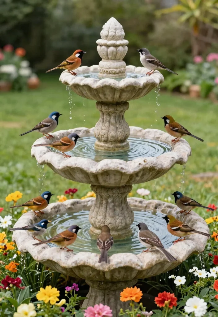 15 Stunning Bird Bath Concepts Landscaping Inspiration Must See 10. Tiered Bird Baths 0