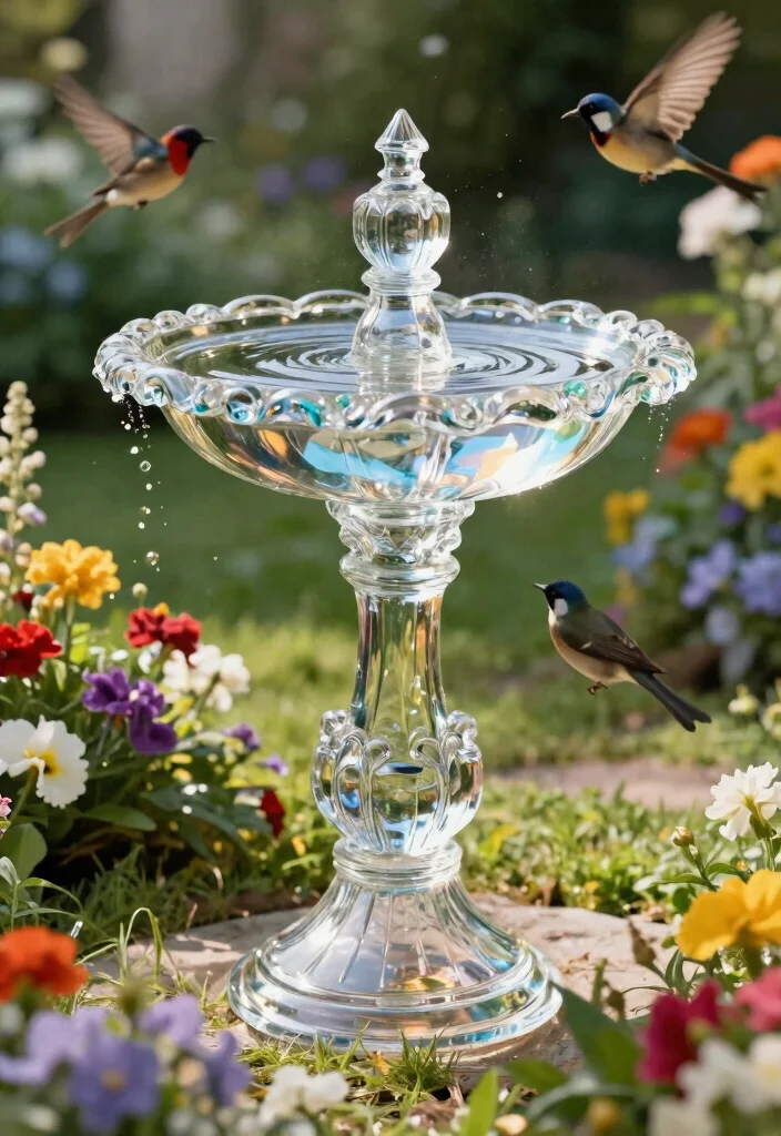 15 Stunning Bird Bath Concepts Landscaping Inspiration Must See 13. Elegant Glass Bird Baths 0