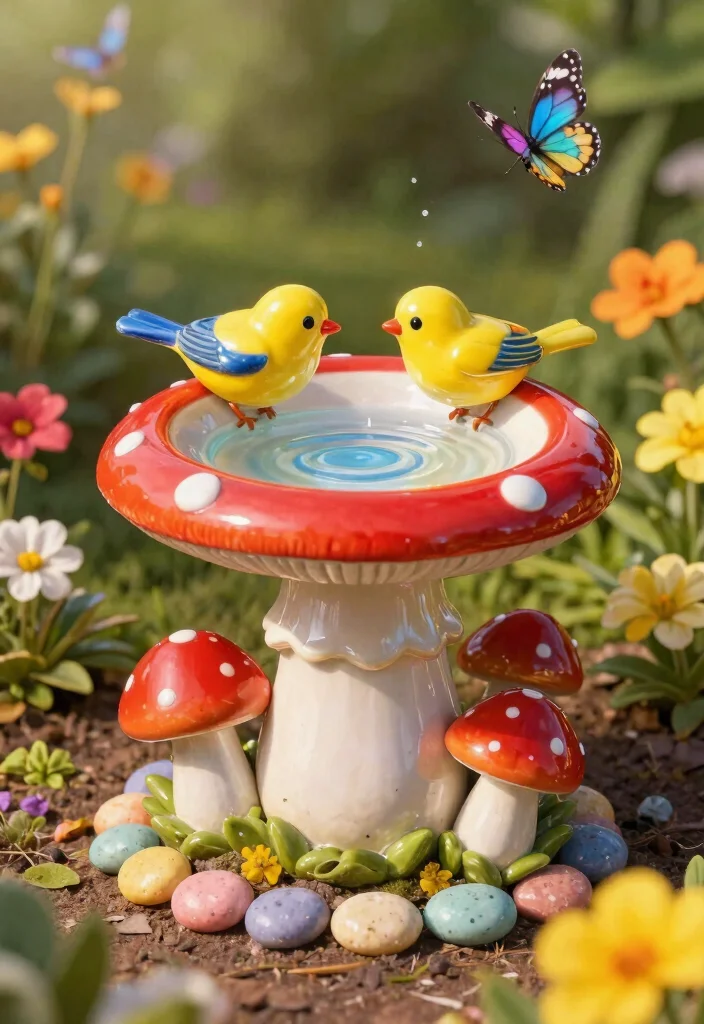 15 Stunning Bird Bath Concepts Landscaping Inspiration Must See 2. Whimsical Ceramic Wonders 0