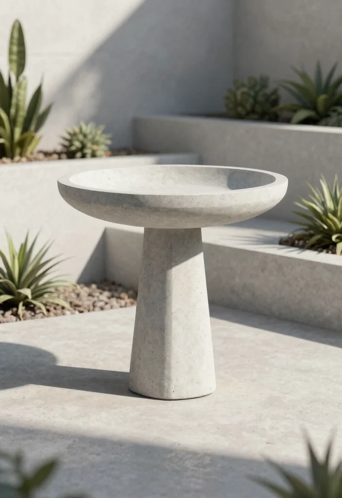 15 Stunning Bird Bath Concepts Landscaping Inspiration Must See 4. Modern Minimalist Design 0