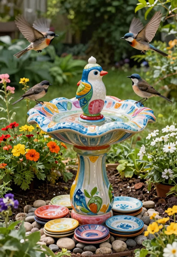 15 Stunning Bird Bath Concepts Landscaping Inspiration Must See 5. Recycled Eco Friendly Options 0