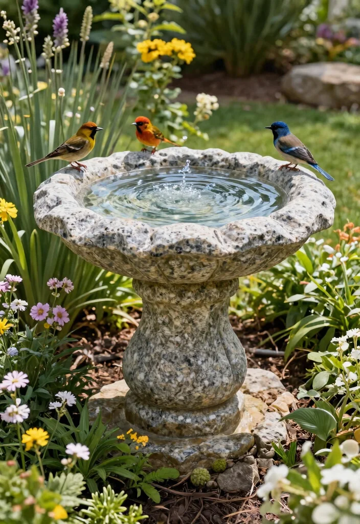 15 Stunning Bird Bath Concepts Landscaping Inspiration Must See 6. Natural Stone Creations 0