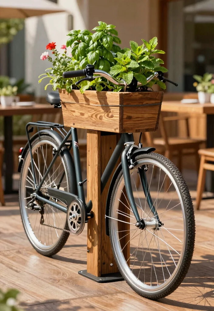 15 Stylish Bike Rack Storage Ideas for Home and Garage 1. Vertical Planter Bike Rack 0