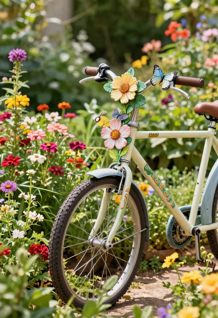 15 Stylish Bike Rack Storage Ideas for Home and Garage 10. Decorative Bike Hooks in Garden Spaces 0