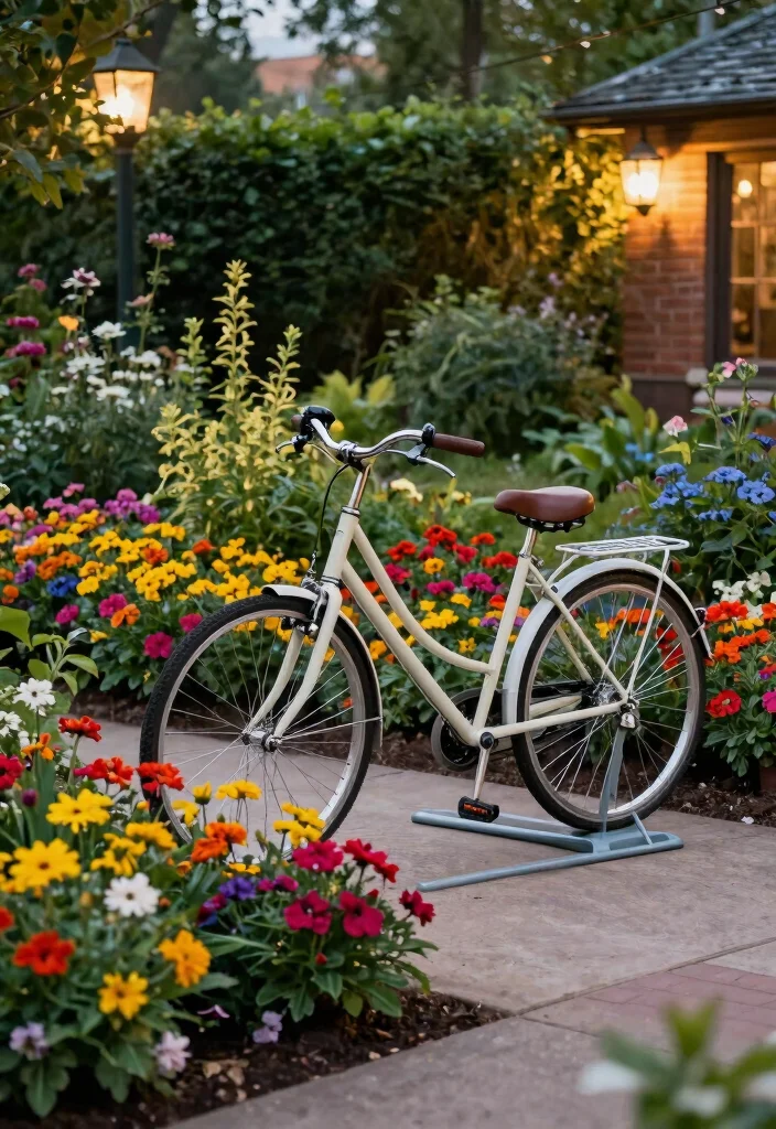 15 Stylish Bike Rack Storage Ideas for Home and Garage 3. Outdoor Bike Garden 0