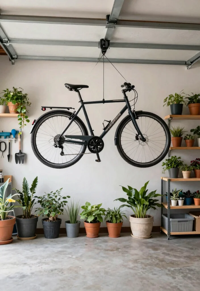 15 Stylish Bike Rack Storage Ideas for Home and Garage 7. Ceiling Mounted Bike Pulleys 0