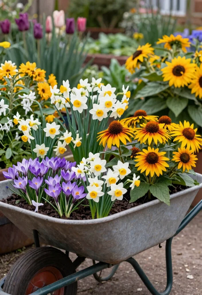17 Stunning Flowers in Wheelbarrow Ideas Spring Inspiration 14. Seasonal Color Changes 0