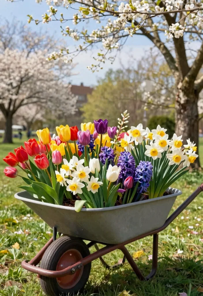 17 Stunning Flowers in Wheelbarrow Ideas Spring Inspiration 7. Seasonal Blooms 0