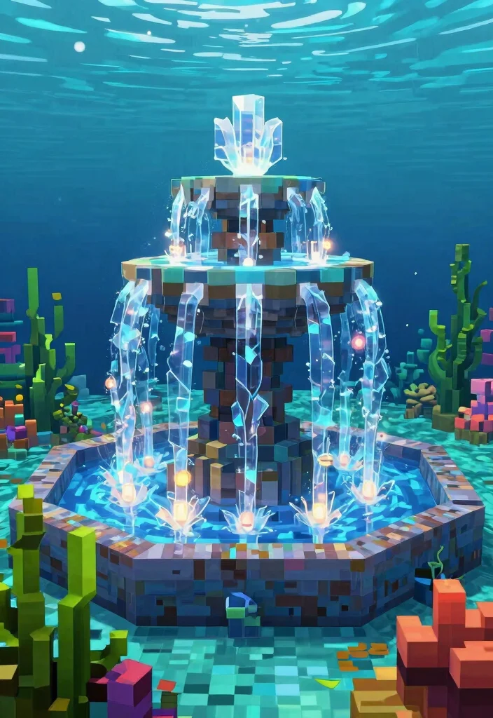 21 Best Minecraft Water Fountain Designs to Build Today 10. Underwater Fountain 0