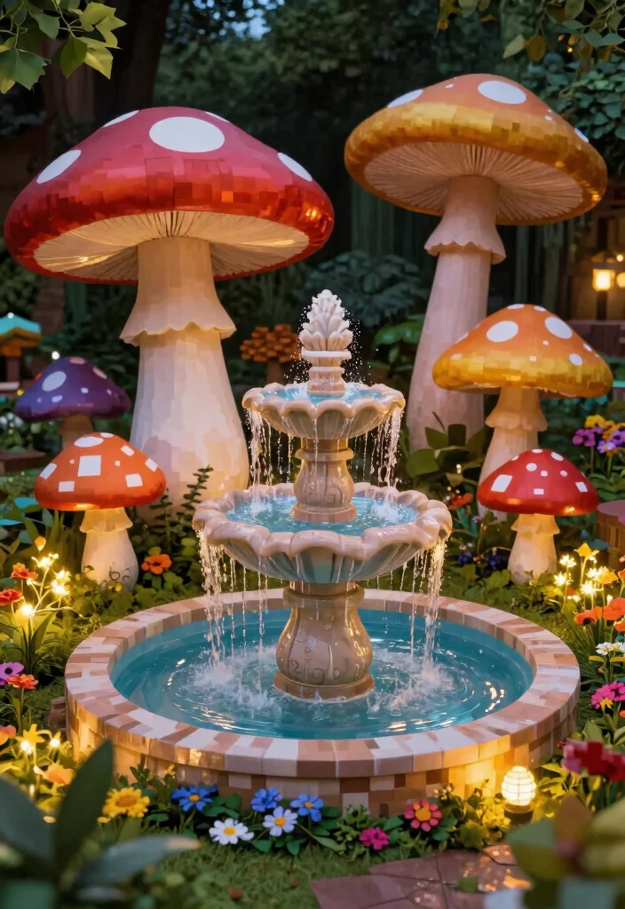 21 Best Minecraft Water Fountain Designs to Build Today 11. Whimsical Mushroom Fountain 0