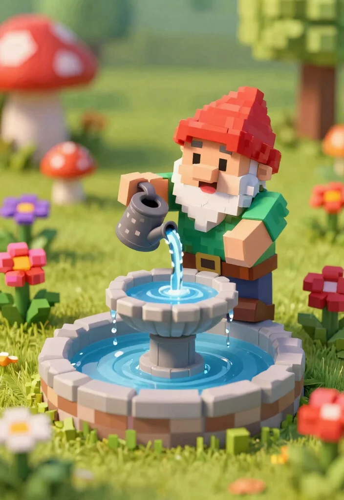 21 Best Minecraft Water Fountain Designs to Build Today 16. Gnome Fountain 0