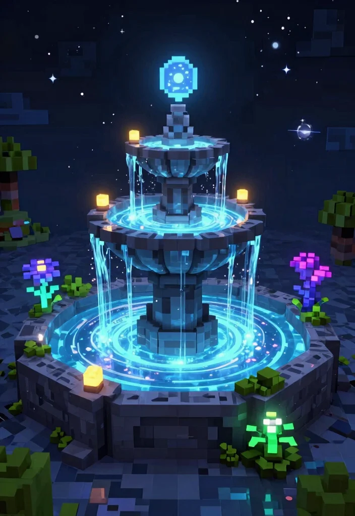 21 Best Minecraft Water Fountain Designs to Build Today 17. Celestial Fountain 0