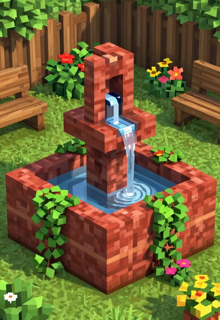 21 Best Minecraft Water Fountain Designs to Build Today 4. Vintage Brick Fountain 0