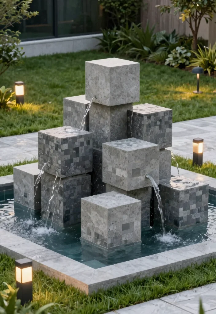 21 Best Minecraft Water Fountain Designs to Build Today 5. Modern Geometric Fountain 0