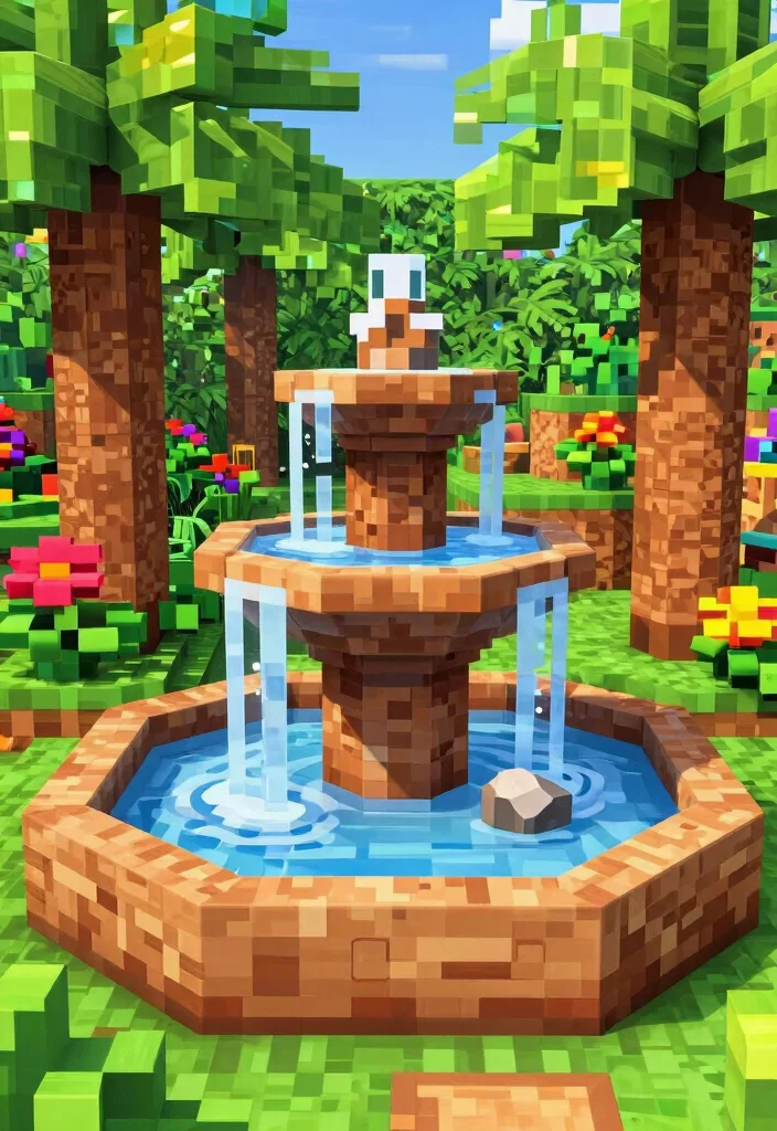 21 Best Minecraft Water Fountain Designs to Build Today 6. Tropical Oasis Fountain 0