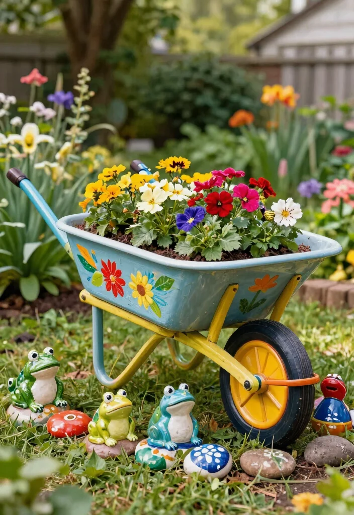 21 Charming Wheelbarrow Planter Ideas for Rustic Gardens 10 21 Charming Wheelbarrow Planter Ideas for Rustic Gardens 10. Vintage Garden Art 0