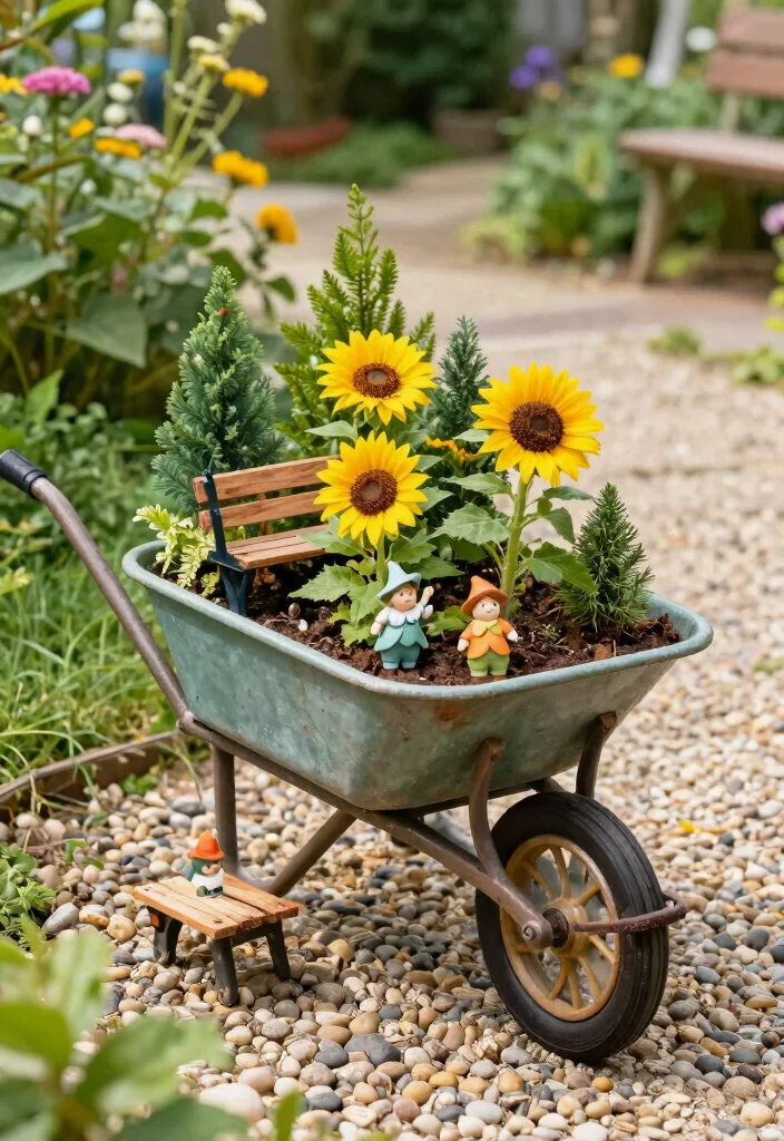 21 Charming Wheelbarrow Planter Ideas for Rustic Gardens 15 21 Charming Wheelbarrow Planter Ideas for Rustic Gardens 15. Miniature Garden at Home 0