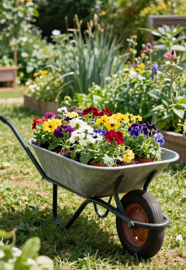 21 Charming Wheelbarrow Planter Ideas for Rustic Gardens 16 21 Charming Wheelbarrow Planter Ideas for Rustic Gardens 16. Planter on Wheels 0