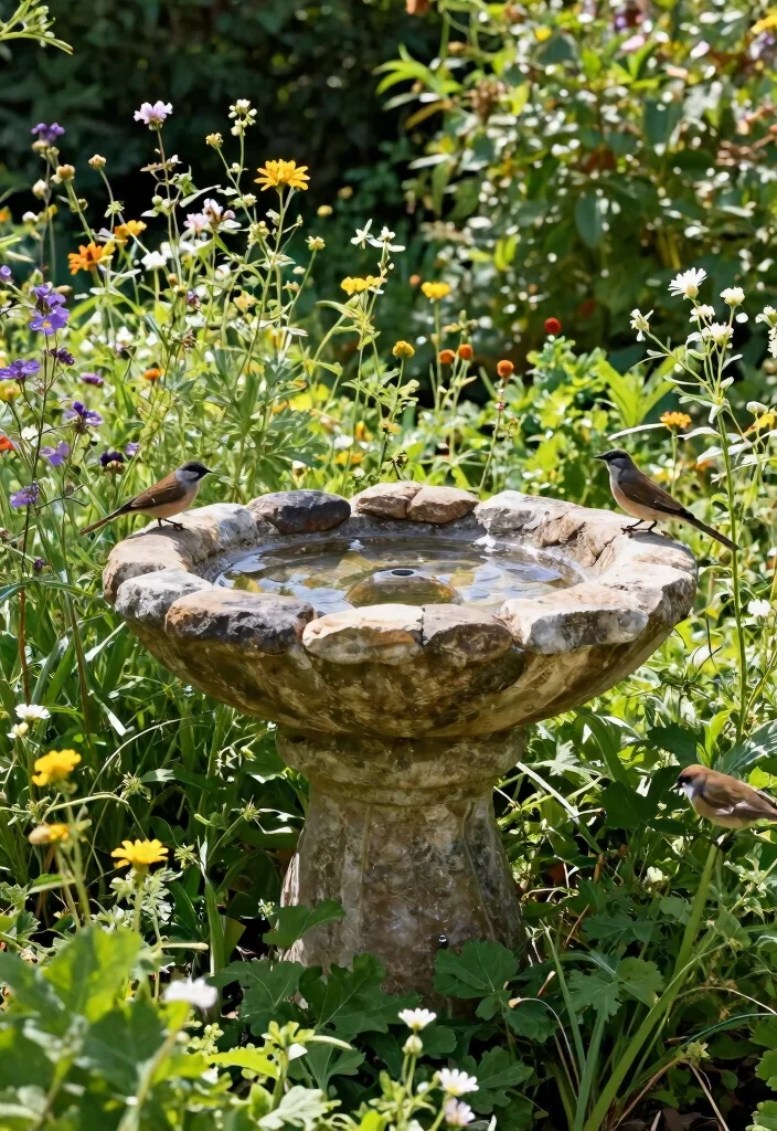 21 Stunning Outdoor Bird Bath Inspiration Photos for Pins 17. Natural Stone Basin 0
