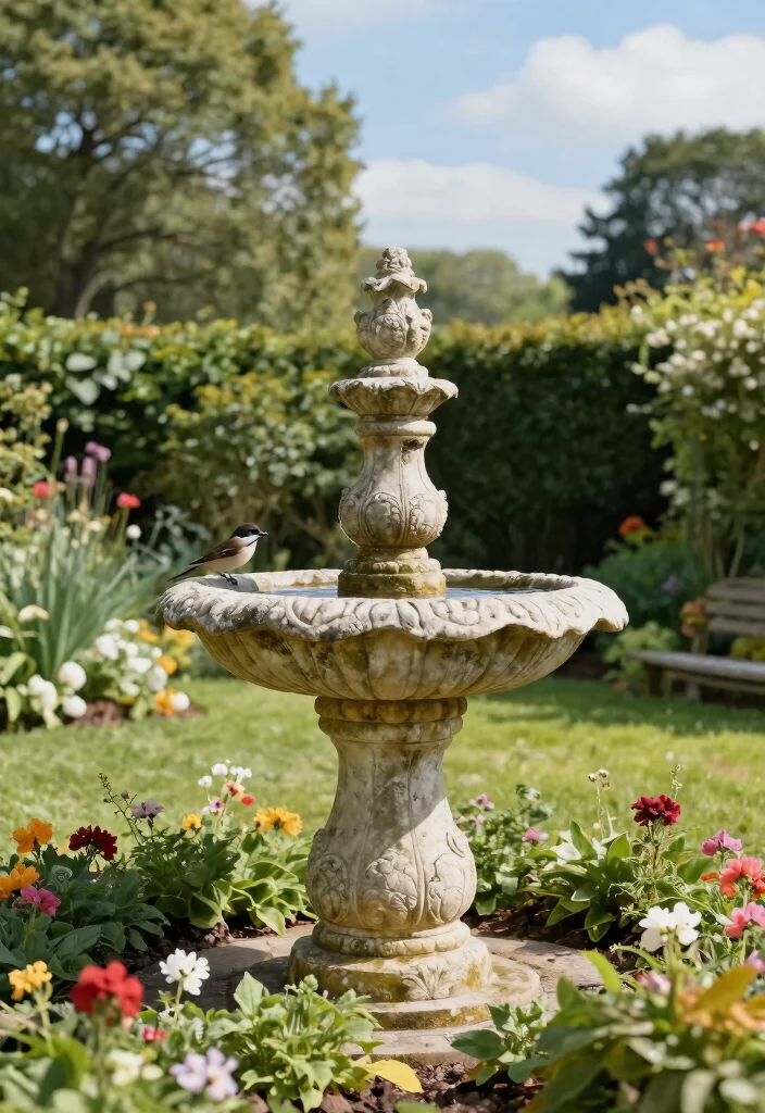 21 Stunning Outdoor Bird Bath Inspiration Photos for Pins 4. Classic Stone Bird Bath 0