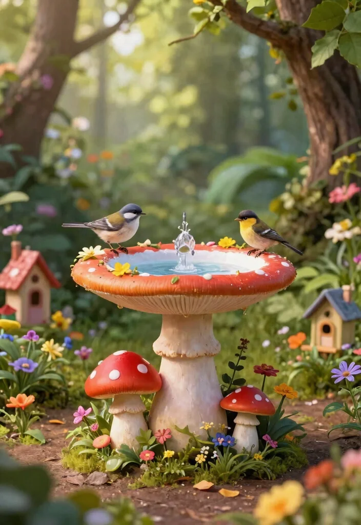 21 Stunning Outdoor Bird Bath Inspiration Photos for Pins 5. Whimsical Fairy Tale Bird Bath 0