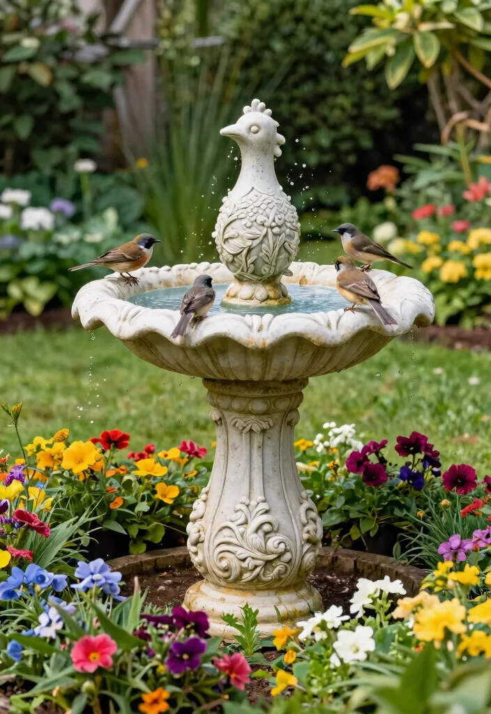 25 Beautiful Bird Bath Ideas for a Dreamy Garden Oasis 18. Artistic Sculptural Bird Bath 0