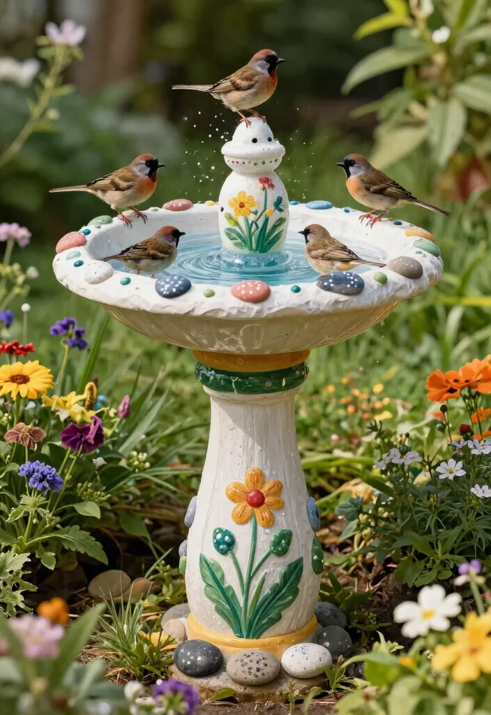 25 Beautiful Bird Bath Ideas for a Dreamy Garden Oasis 25. Customizable Bird Bath with Personal Touches 0