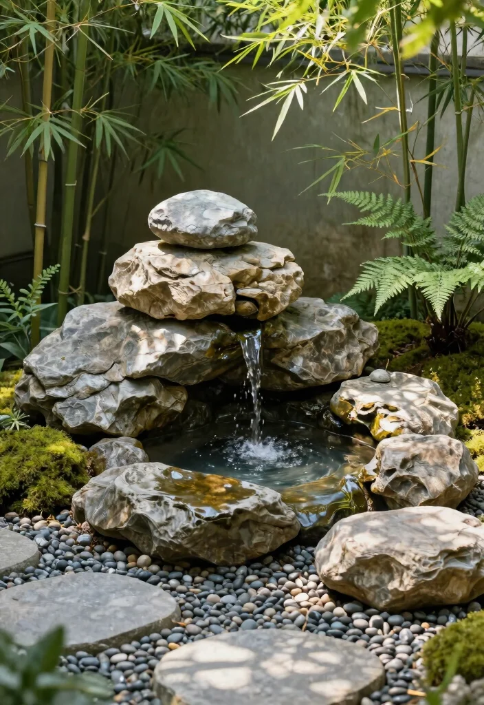 25 Relaxing Water Fountain Ideas for a Backyard Oasis 1. Zen Rock Fountain 0