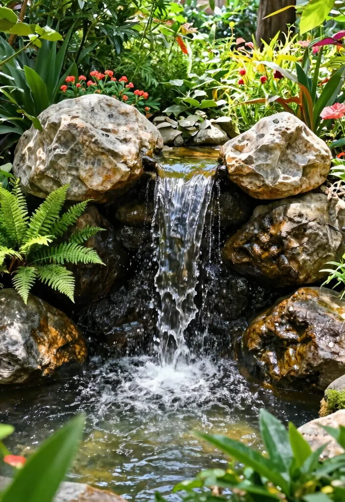 25 Relaxing Water Fountain Ideas for a Backyard Oasis 12. Cascading Waterfall Fountain 0