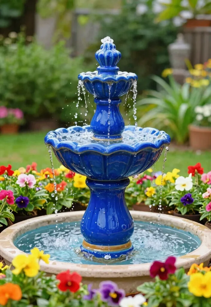25 Relaxing Water Fountain Ideas for a Backyard Oasis 17. Ceramic Pot Fountain 0