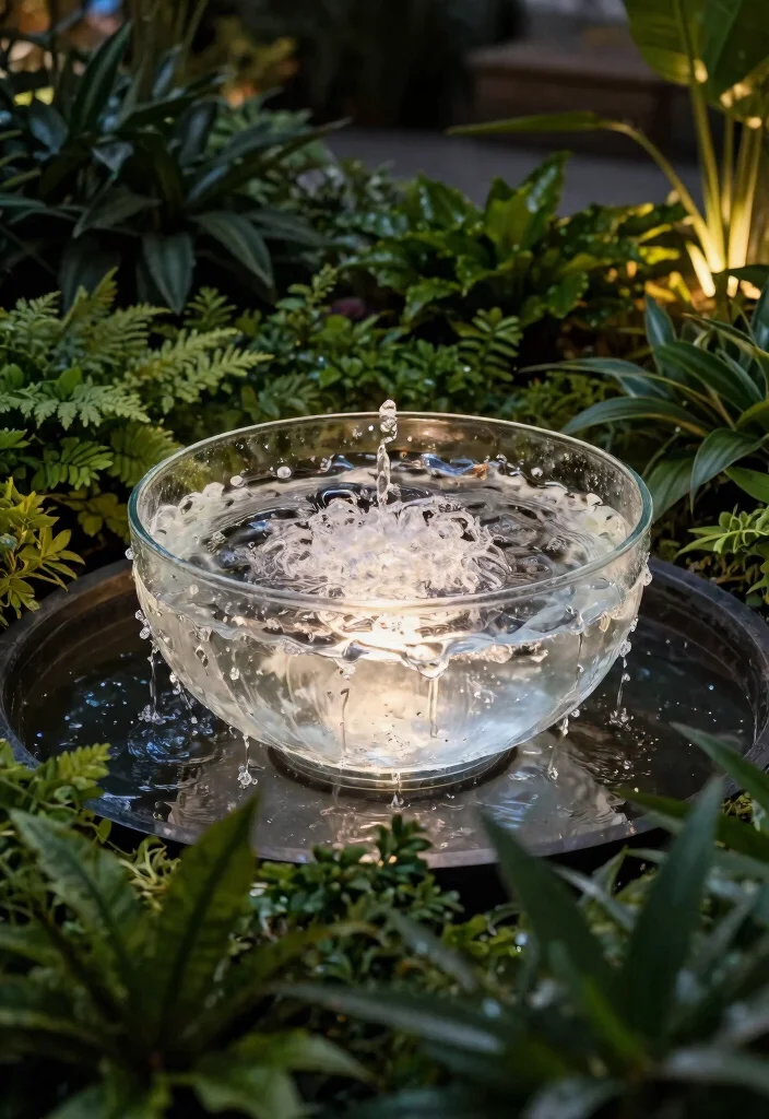 25 Relaxing Water Fountain Ideas for a Backyard Oasis 19. Glass Bowl Fountain 0