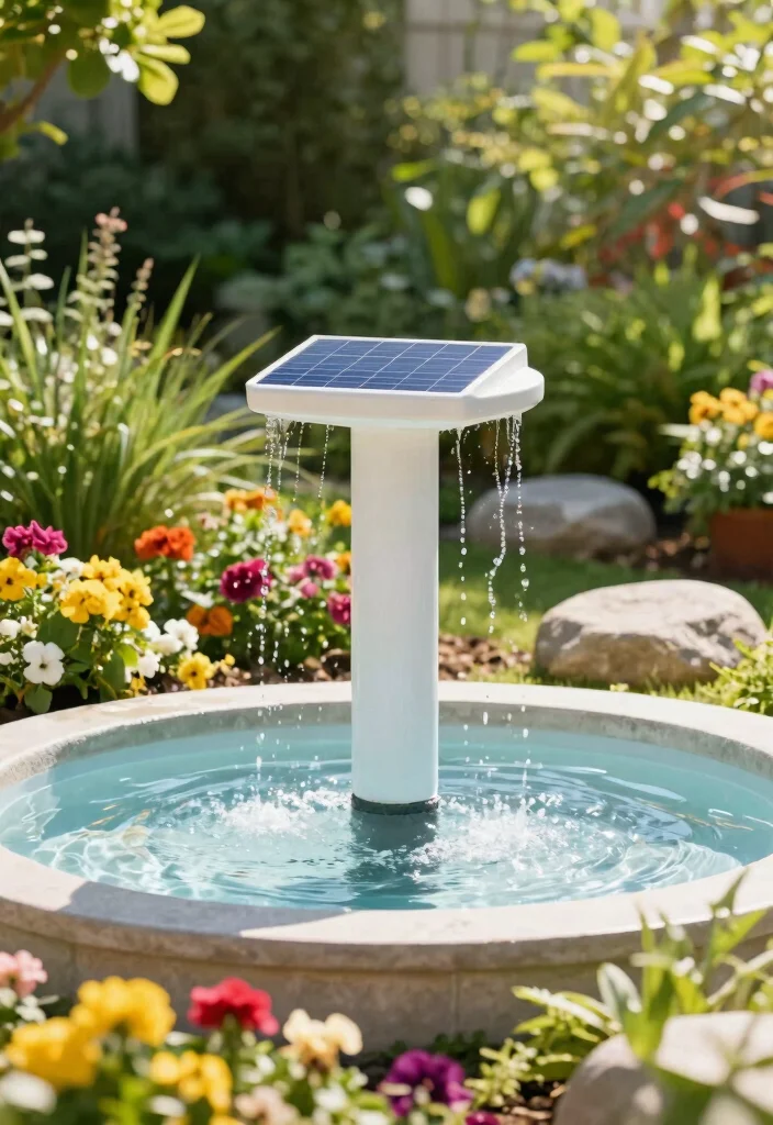 25 Relaxing Water Fountain Ideas for a Backyard Oasis 3. Solar Powered Fountain 0