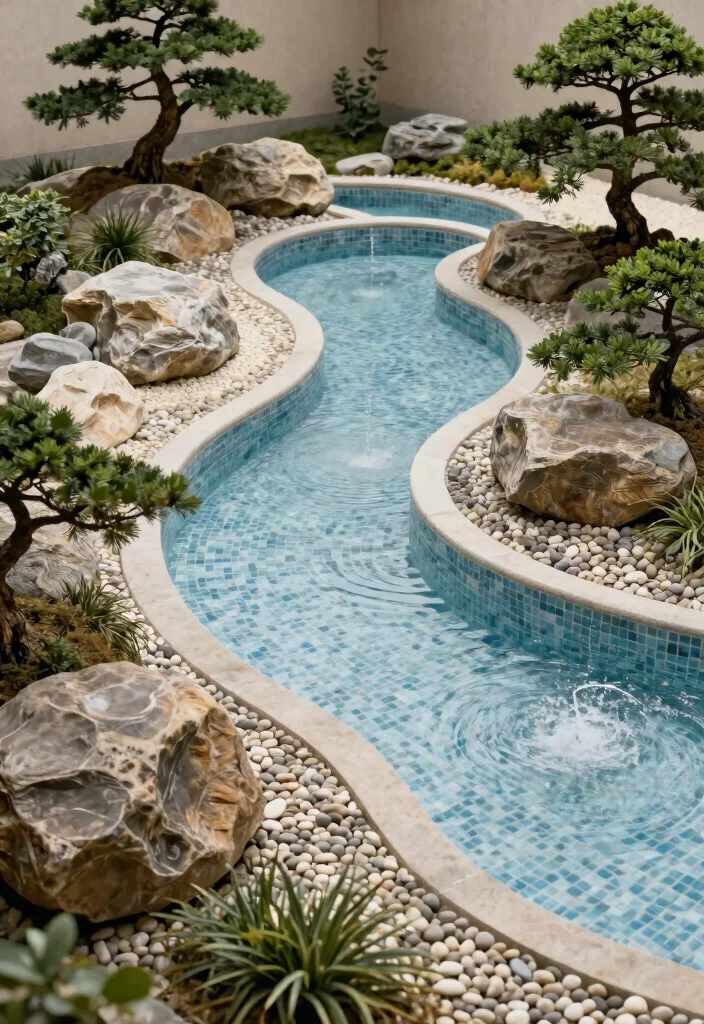 7 Artistic Mosaic Water Fountain Ideas for a Colorful Yard 7. Zen Garden Mosaic Fountain 0