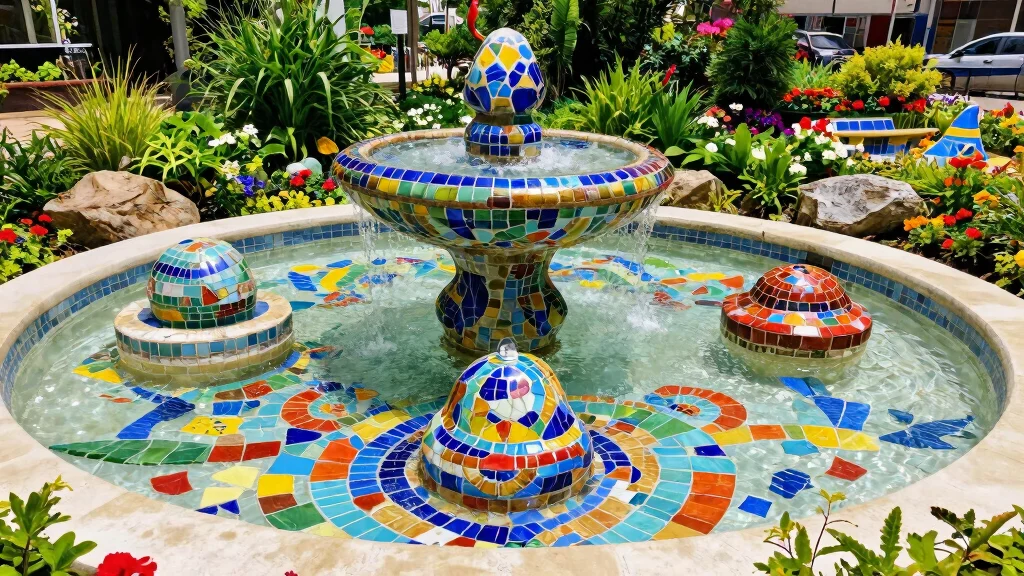 7 Artistic Mosaic Water Fountain Ideas for a Colorful Yard