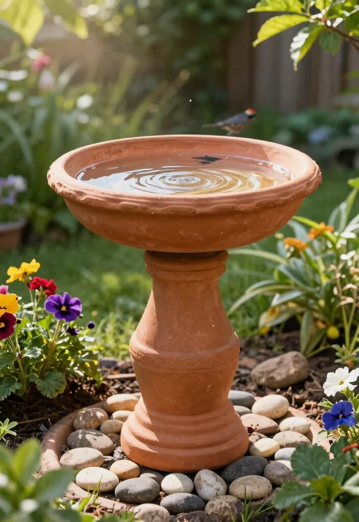 7 Beautiful Bird Bath Bowl Ideas DIY and Upcycled 2. Terra Cotta Pot Bird Bath 0