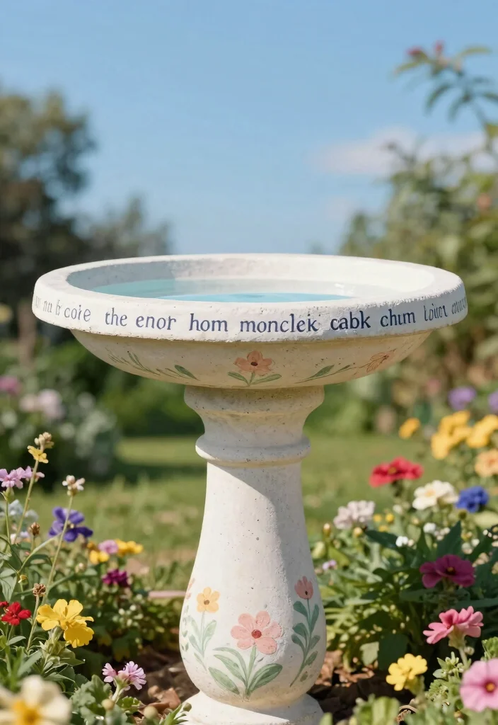 7 Best Bird Bath Painting Ideas Concrete Makeover Tips 6. Inspirational Quotes 0