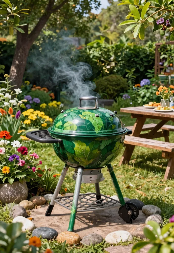 7 Best Smoker Paint Ideas to Restore Your Old Grill 4. Nature Inspired Designs 0