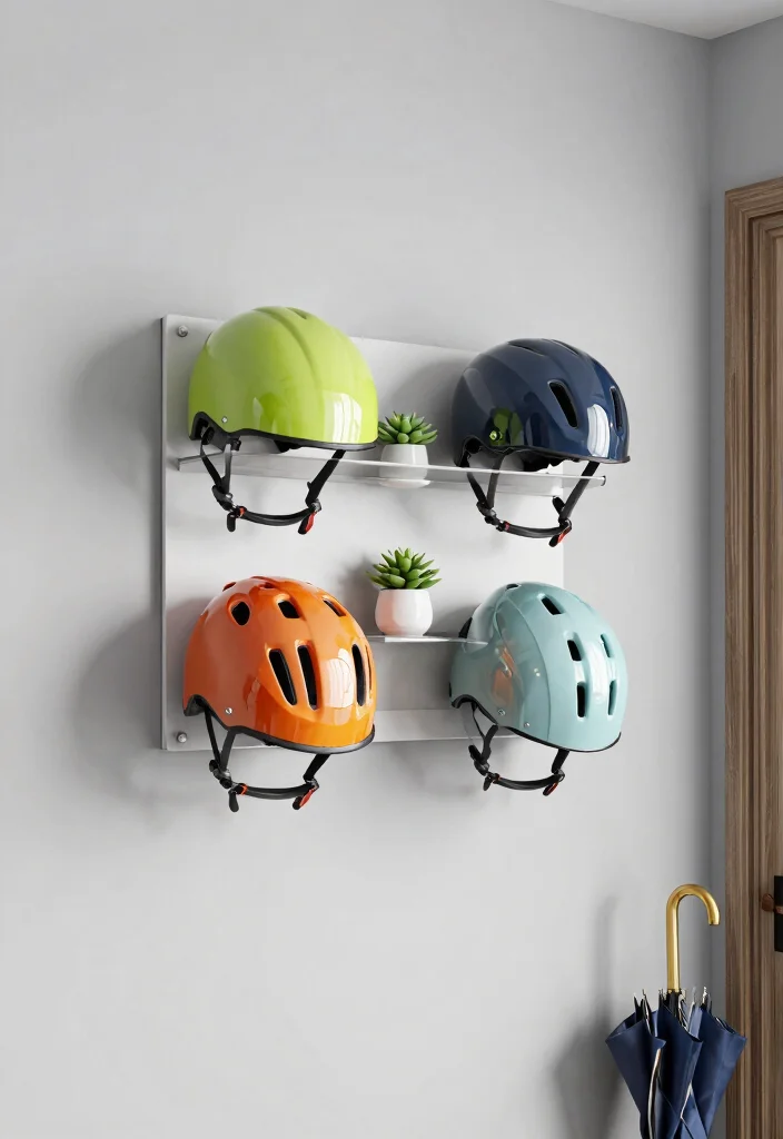 7 Brilliant Bike Helmet Storage Ideas for a Tidy Entryway 4. Magnetic Helmet Holders 0