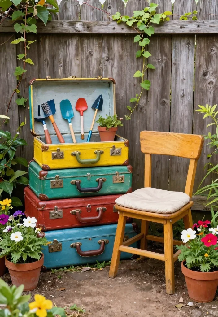 7 Charming Retro Bike Storage Ideas Vintage Vibe 2. Repurposed Vintage Suitcases 0